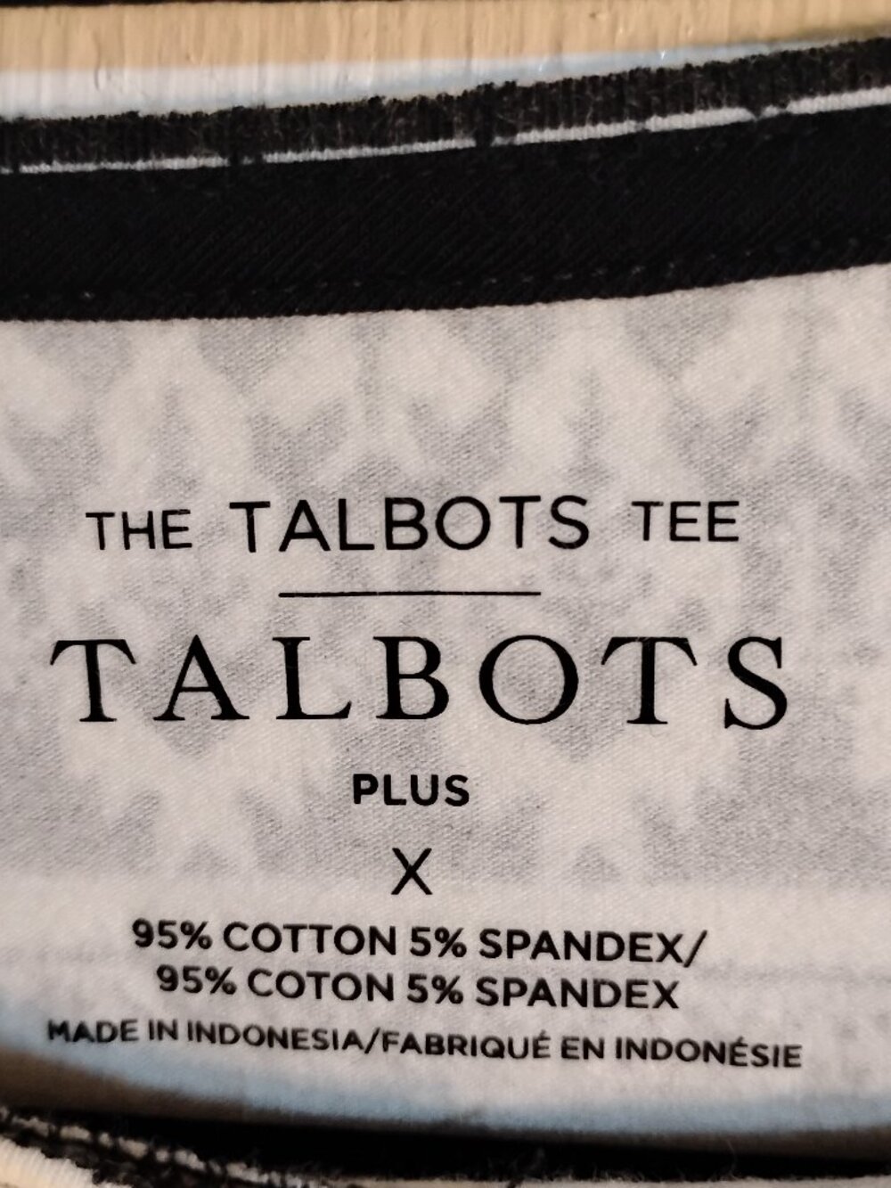 Talbots black-and-white long-sleeve knit top with Nordic winter pattern, XL - Picture 3 of 7
